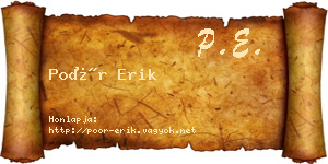 Poór Erik névjegykártya